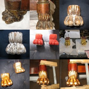 Het vergulden van de leeuwenpoten